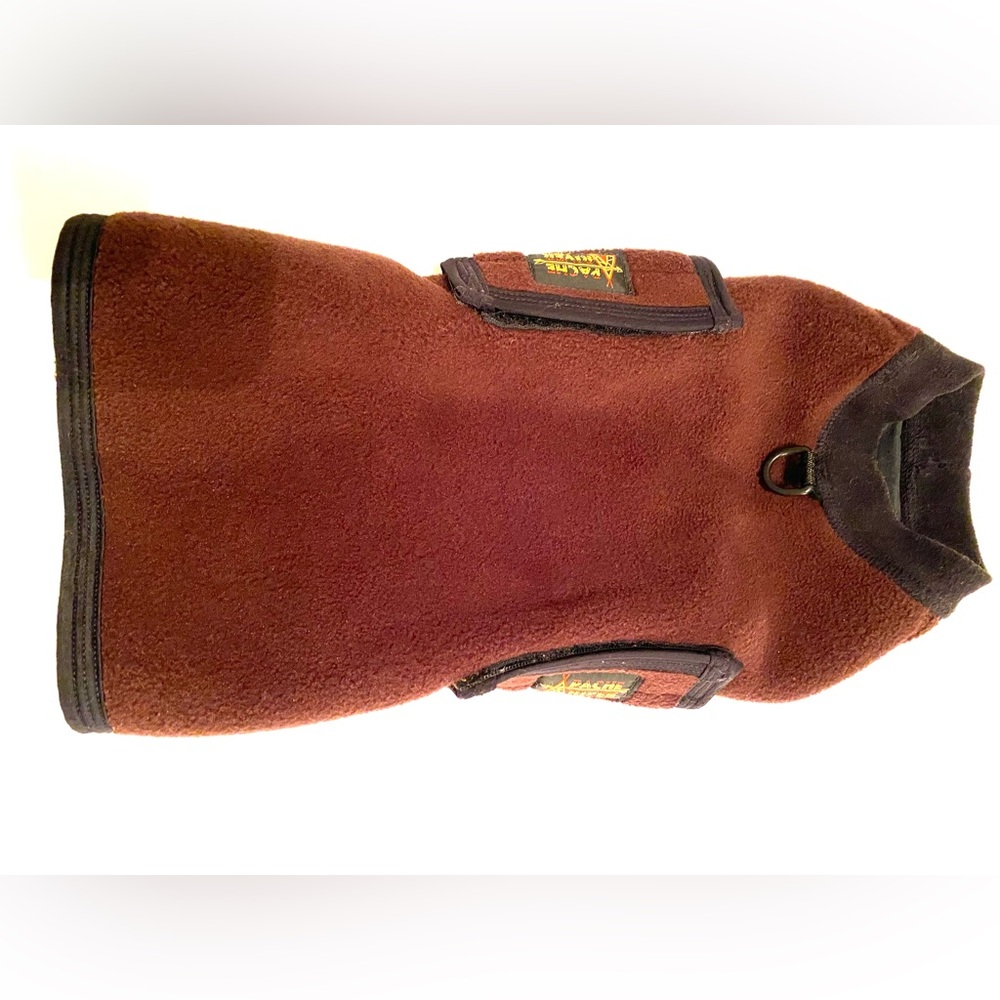 Brown/ Black Fleece Dog Coat by Apache River, Size Small/ Medium Dog